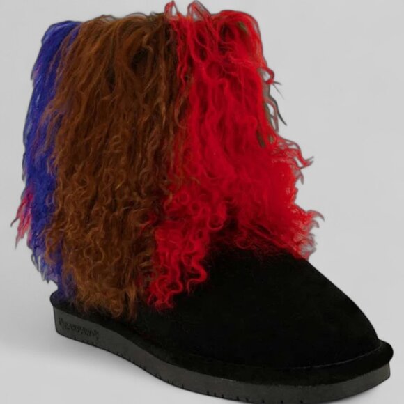 Bearpaw Boo Rasta Shearling Wool Lined Curly Lamb Fur Mongolian Sherpa Boots 8 - Picture 5 of 9